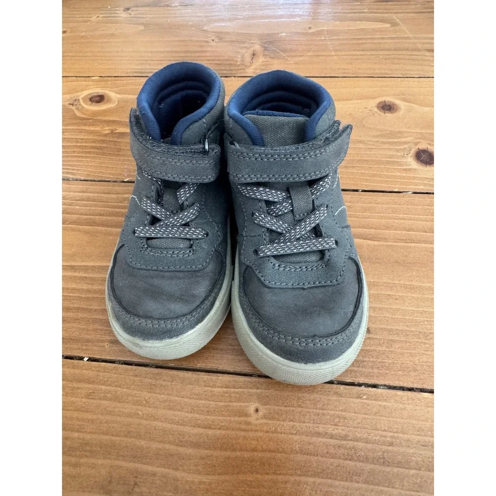 OshKosh Bgosh Caspian Gray Navy High Top Sneakers Boys Size 7M‎ OF22C34B